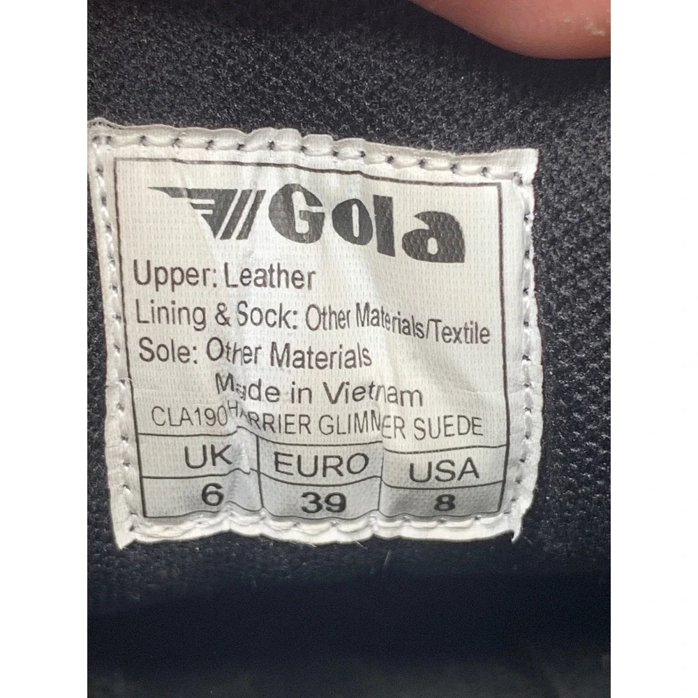 Gola Harrier Glimmer Suede Black Rose Gold Sneakers CLA190 Women's‎ Sz 8